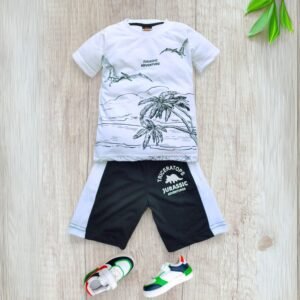 White Goa Print T-shirt & Pants